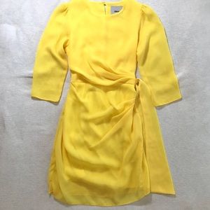 ASOS Faux Wrap Yellow Dress (Excellent Condition)